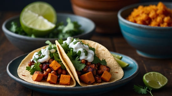 BBQ Sweet Potato Chickpea Tacos